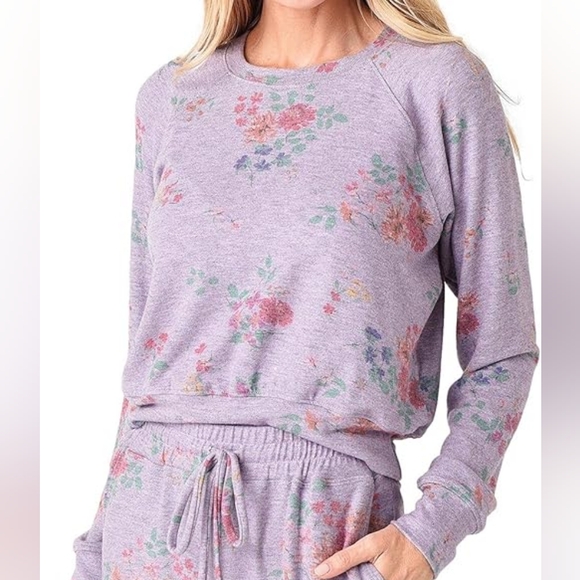 Sundry Sweaters - Sundry Women's Floral‎ Raglan Sweatshirt Size 1